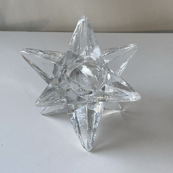 Vintage Star Shaped Glass Taper Tea Light Candle Holders 3 piece Set Celestial - Picture 8 of 16